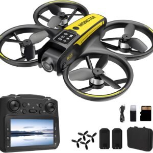 Drone for Kids with Camera and 4.5″ Screen Remote – Beginner RC Drone with Brushless Motor, Optical Flow Hover, One-Key Takeoff, FPV Video, 2 Batteries