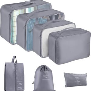 Packing Cubes for Travel – 7 Set Luggage Organizer Bags for Family, Mesh Breathable Travel Packing Cubes for Suitcases Durable Essentials Bags Set with Large Toiletries Bag