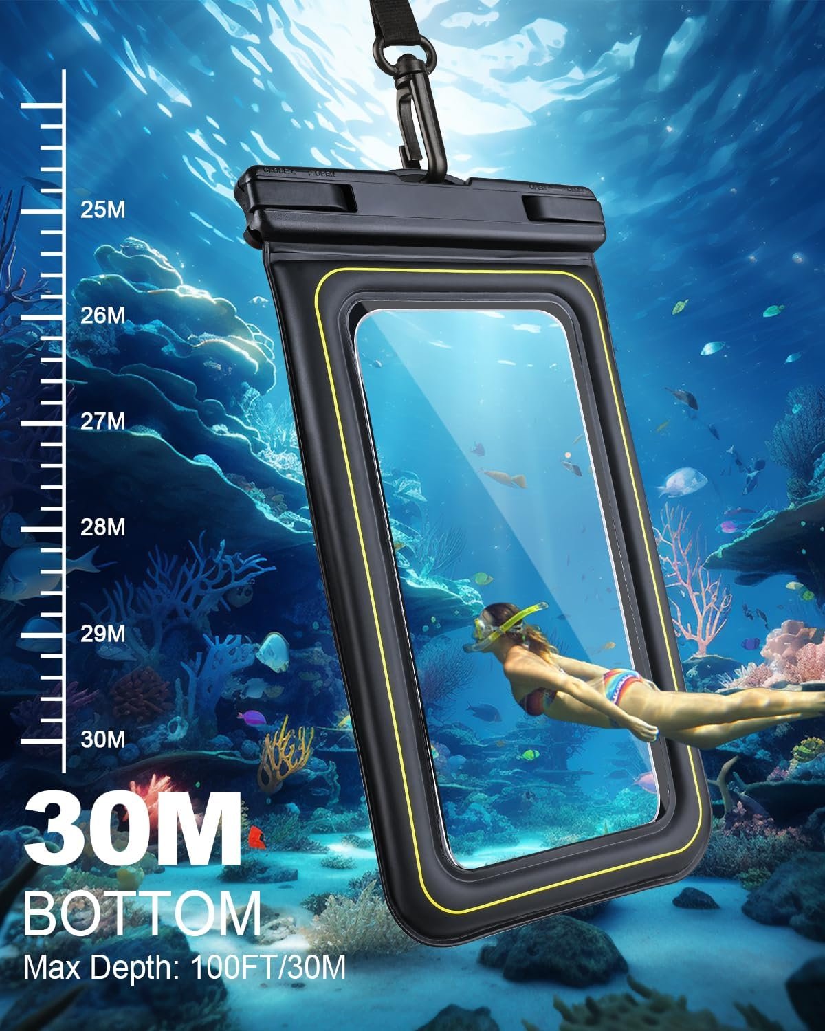 Waterproof Phone Pouch 2 Pack, IP68 Floating Waterproof Phone Case, Up to 8.3" Dry Bag for iPhone 17 16 15 14 13 Pro Max Samsung S25 Ultra S24 S23, Kayak/Beach/Cruise Travel Essentials Black - Image 4