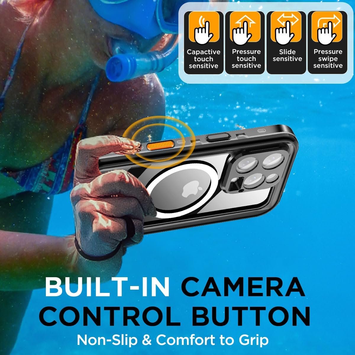 AICase Waterproof Case for iPhone 16 Pro Max(6.9") with MagSafe Clear Water Proof,Snowproof,Dustproof and Shockproof,IP68 Real 360 Full Body Protection Underwater Cover for iPhone 16 Pro Max - Image 3