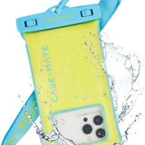Case-Mate IP68 Waterproof Phone Pouch – Floating Waterproof Phone Case with Crossbody Lanyard – Beach Cruise Ship Travel Essentials – Compatible with All Devices – Touchscreen Friendly – Citrus Splash