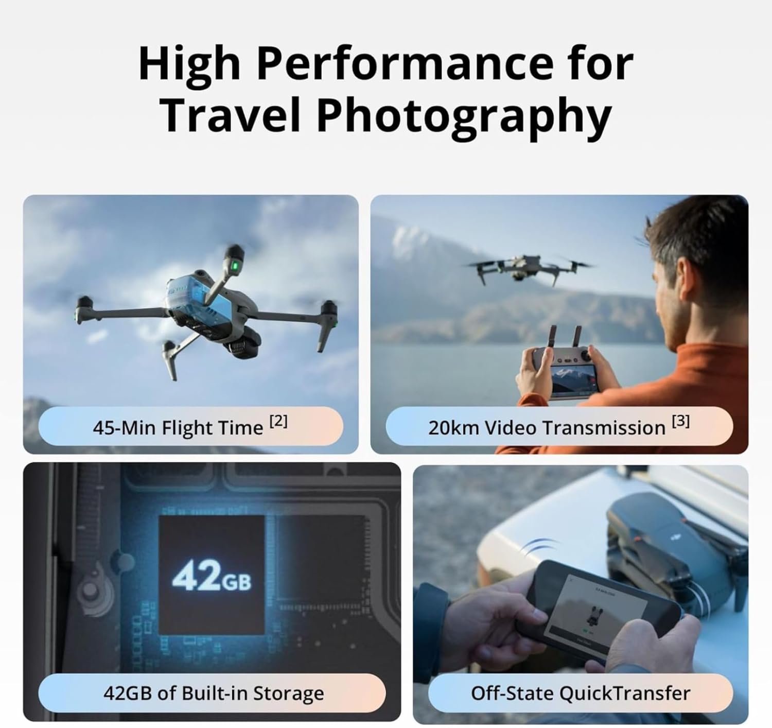 DJI Air 3S Fly More Combo (RC 2 Screen Remote Controller), Drone with 1" CMOS Wide-Angle & Medium Tele Camera for Adults, 4K/60fps, Omnidirectional Sensing & 3 Batteries for Extended Flight Time - Image 5