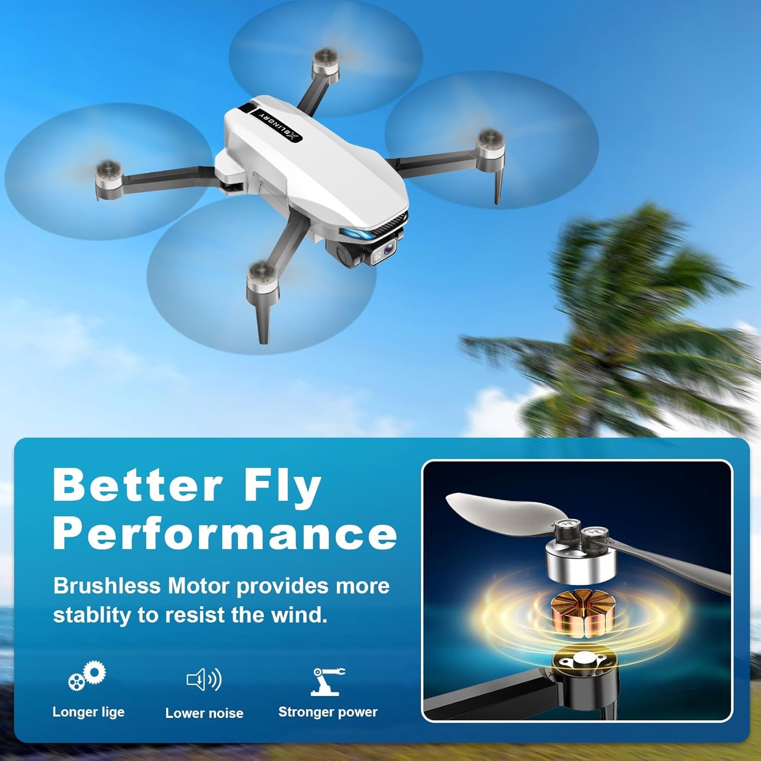Drone with Camera for Adults, 2K HD GPS Drones with Auto Return, Follow Me, Circle Fly, Waypoint Fly, Optical Flow, Brushless Motor, Foldable 5G Transmission FPV Quadcopter - Image 6