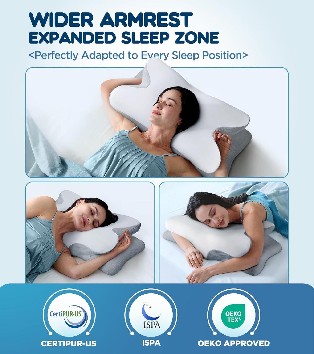 Effective Pain Relief Cervical Neck Pillow for Sleeping, Ergonomic Cooling Side Sleeper Pillow for Neck Support, Odorless Orthopedic Contour Memory Foam Pillows, Bed Pillow for Stomach Back Sleeper - Image 6