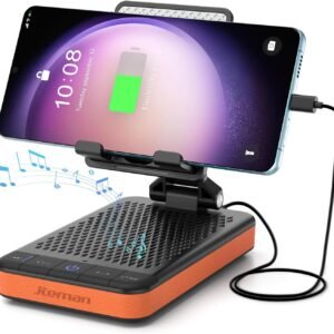 JTEMAN Bluetooth Speaker Phone Stand with Power Bank,Portable Foldable Charging Speaker Stand,Birthday Gifts for Men and Women Tech Gadgets