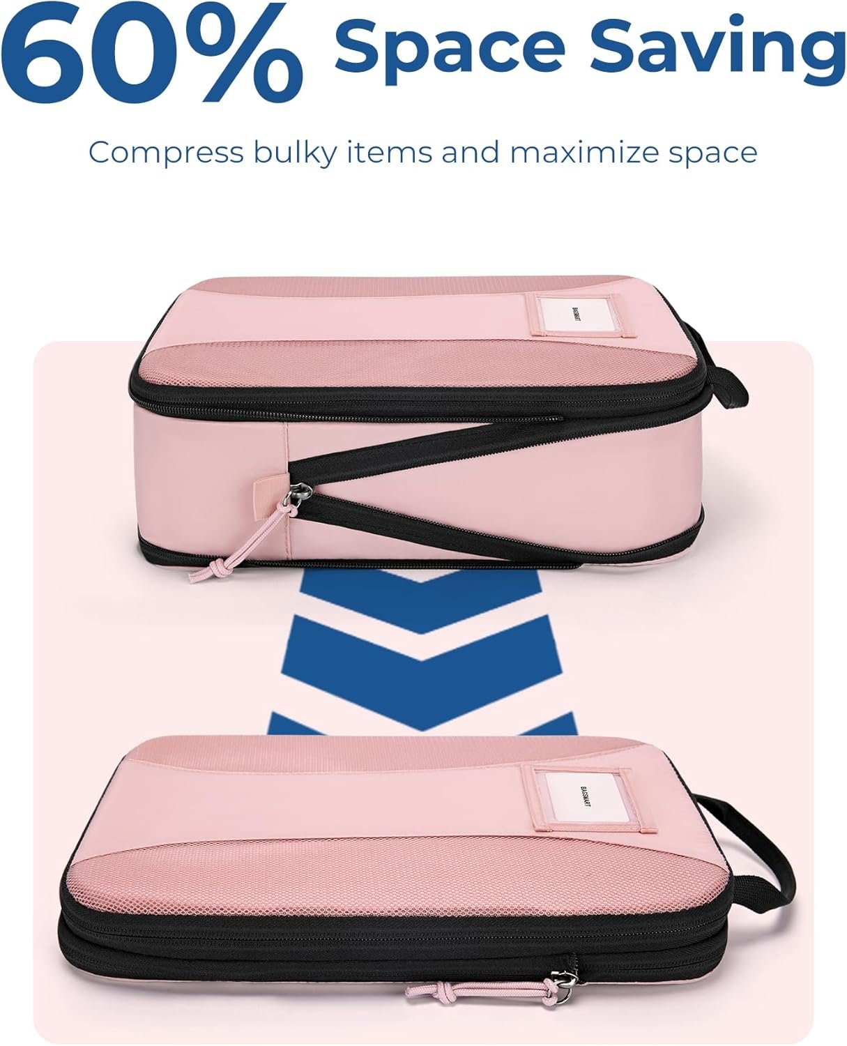 BAGSMART Compression Packing Cubes, 6 PCS Packing Cubes for Suitcases, Travel Bags Organizer for Luggage, Lightweight Packing Cube for Travel Essentials - Image 4