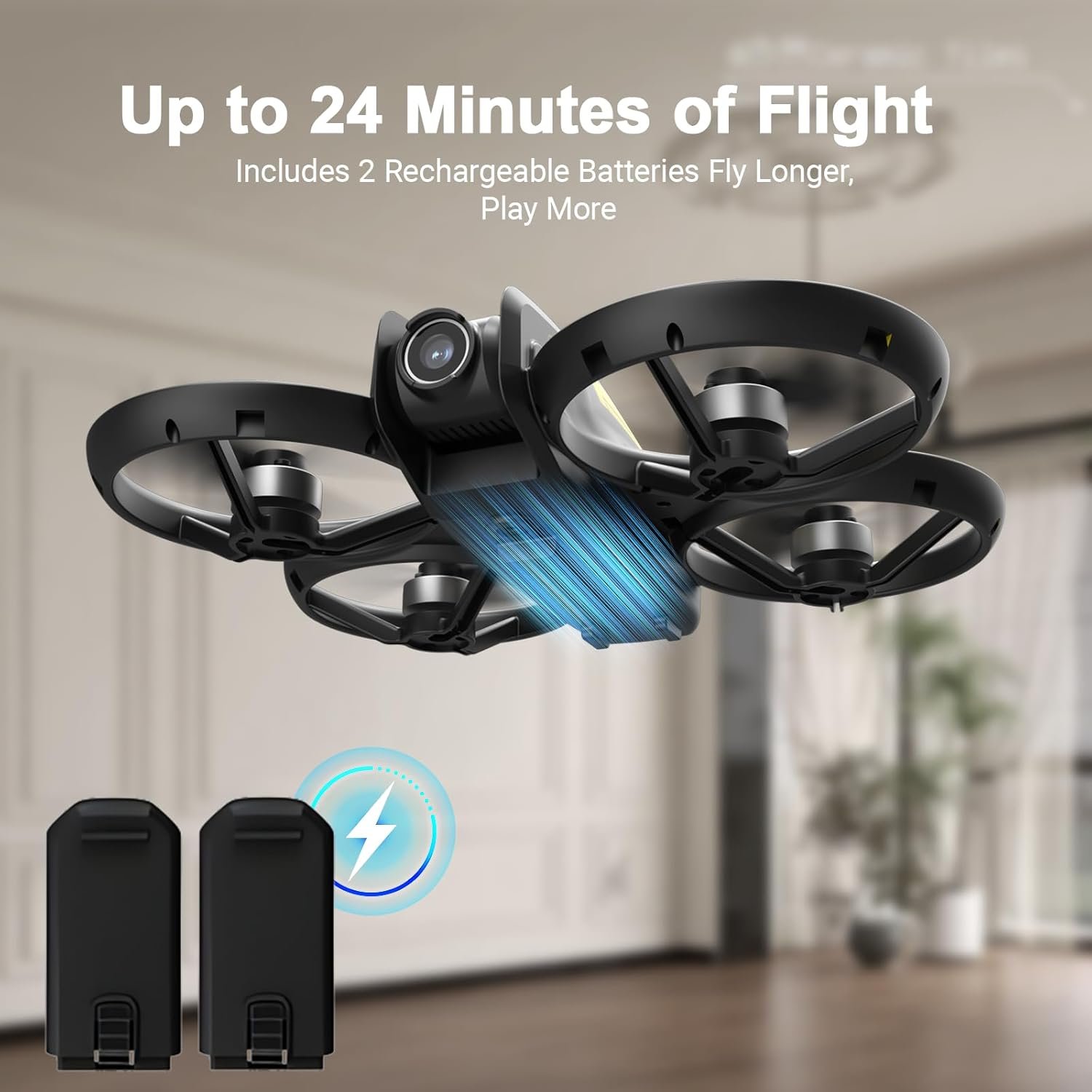 Drone for Kids with Camera and 4.5" Screen Remote – Beginner RC Drone with Brushless Motor, Optical Flow Hover, One-Key Takeoff, FPV Video, 2 Batteries - Image 6
