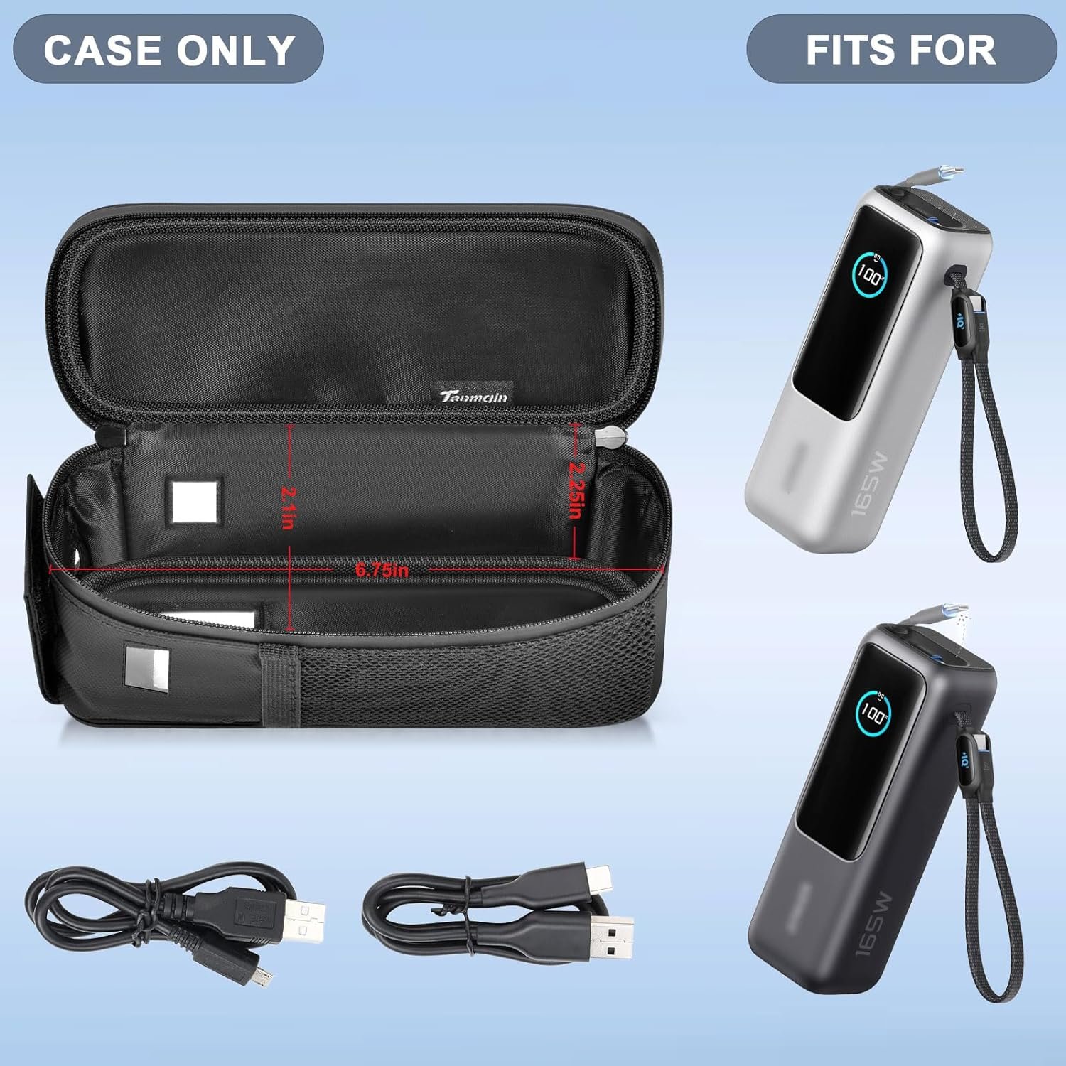 Case Compatible with Anker Laptop Power Bank 25,000mAh, Travel Carrying Holder for Portable Charger with Triple 100W USB-C Ports &Cables for Business Air Travel /Camping /Adventure Sports (Bag Only) - Image 2