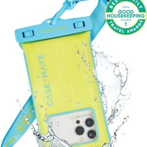 Case-Mate IP68 Waterproof Phone Pouch – Floating Waterproof Phone Case with Crossbody Lanyard – Beach Cruise Ship Travel Essentials – Compatible with All Devices – Touchscreen Friendly – Citrus Splash