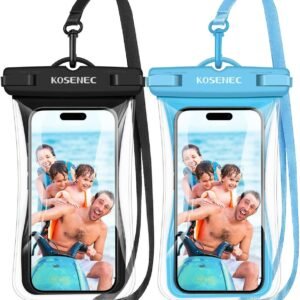 Waterproof Phone Pouch Floating, Waterproof Phone Case with Lanyard for iPhone 15 14 13 12 Pro Max XS Samsung, IPX8 Cellphone Dry Bag Beach Kayak Travel Essentials 2Pack-7.0″