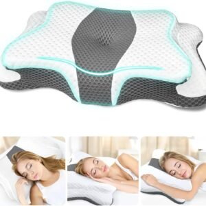 Memory Foam Pillows, Cervical Pillow for Neck and Shoulder Pain Relief, Ergonomic Contour Bed Pillow, Soft for Side Sleep Stomach Sleeping and Back Sleeper