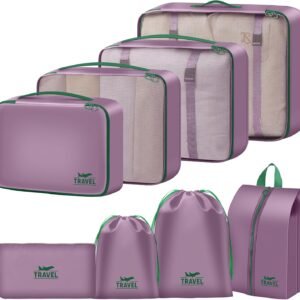 8 Set Packing Cubes for Travel Suitcase Organizer Bags Luggage Packing Cubes Set Travel Essentials Accessories Gifts for Women
