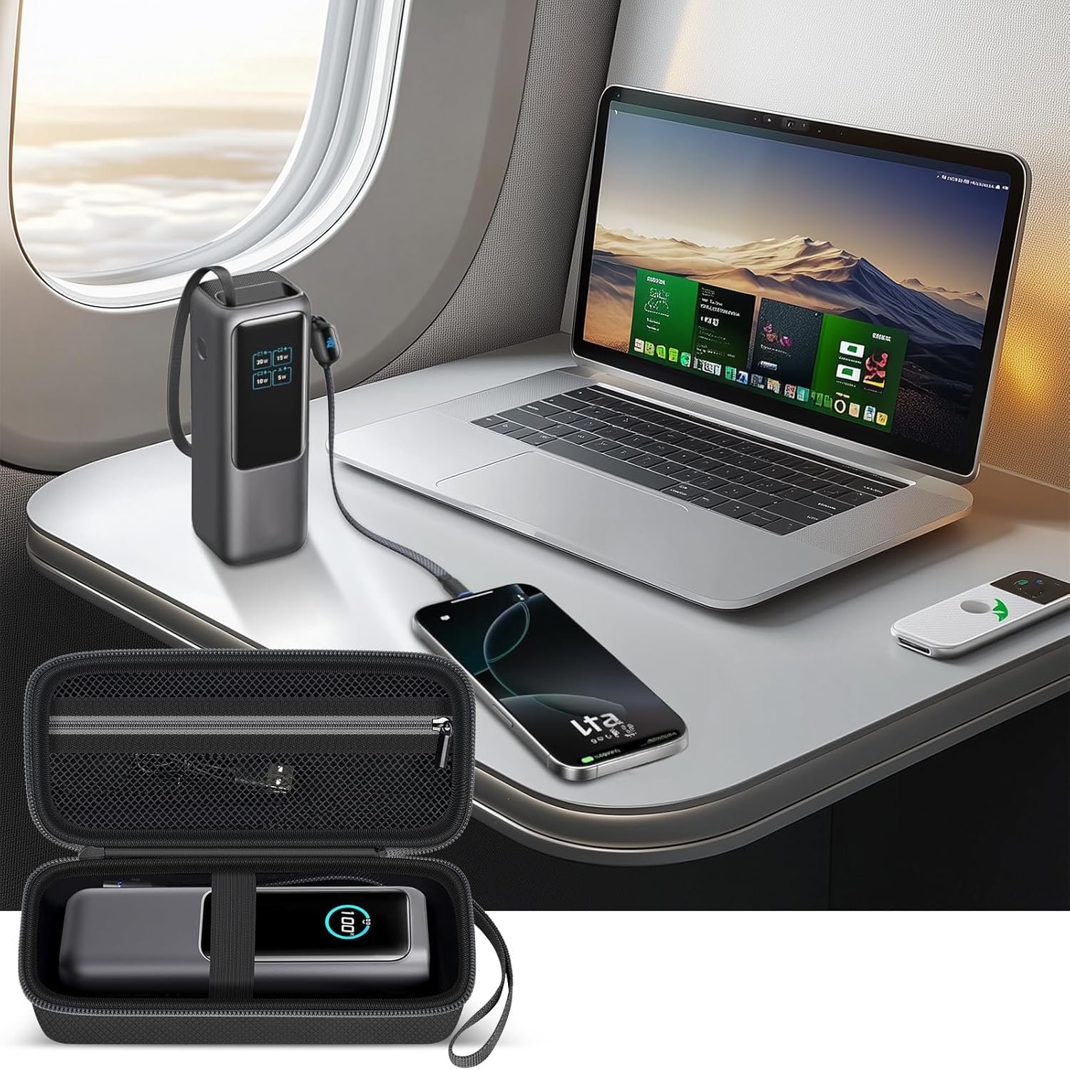 Case for Anker Prime/Laptop/ 737 Power Bank, Portable Charger Storage for Anker 3 in 1 Powerbank Battery Pack, Fast Charging Station 25000mAh/ 24000mAh/ 26,250mAh Holder Travel Pouch- Box Only - Image 6