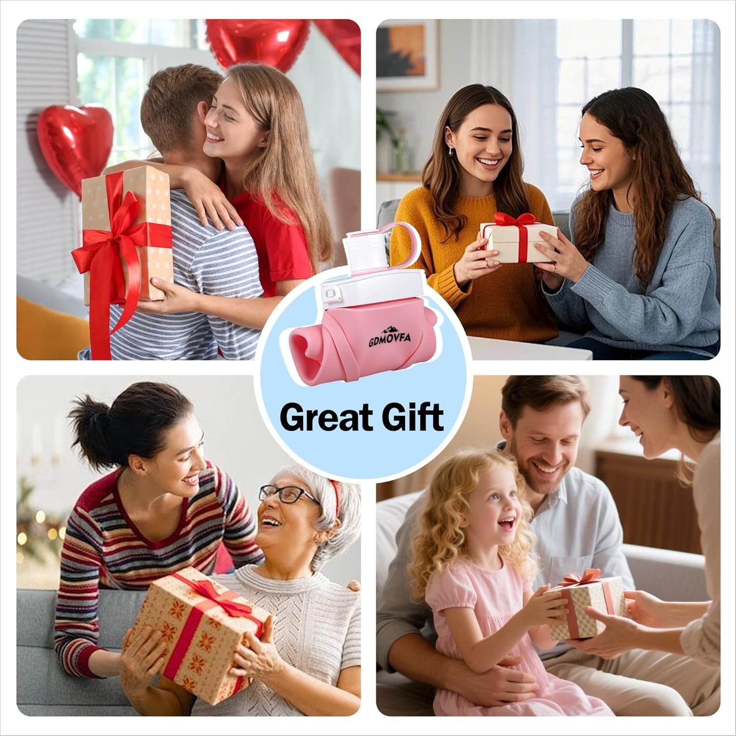 Collapsible Water Bottles,20oz Reusable Silicone Foldable Water Bottle,Portable Leak-proof Travel Water Bottle for Traveling Camping Hiking Cycling Yoga Sports Outdoor - Image 7