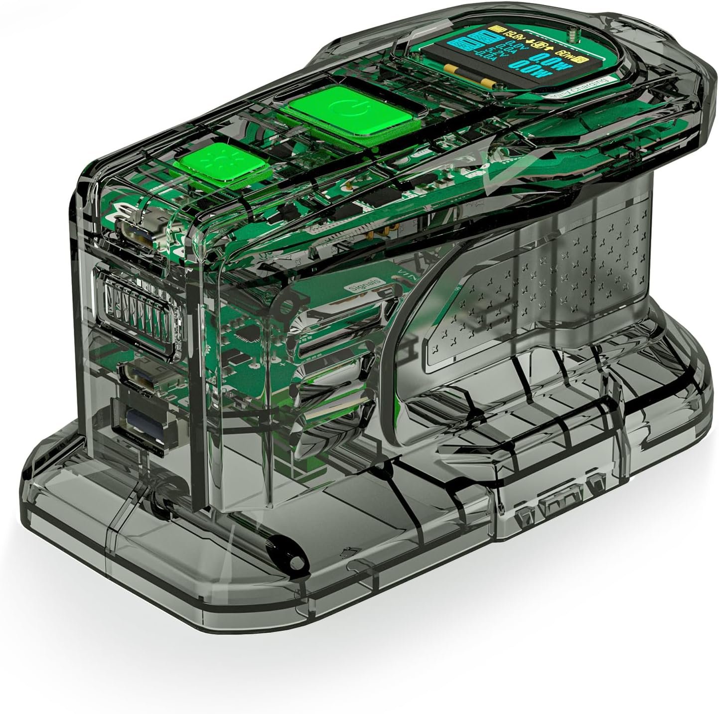 SYMIK 100W Charger & 145W Power Source for Ryobi 18V Batteries, Advanced Two-Way Charger & Portable Power Station w/OLED Screen for Ryobi 18 Volt Li-ion, USB-C & USB-A Port (PSC Obsidian Black)