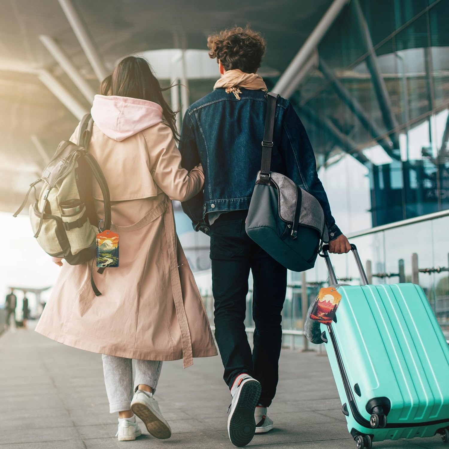 Vintage Mountain 2 Pack Luggage Tag for Suitcase, Cute Unique Leather Bag Tags Identifiers Privacy Cover ID Label with Durable Steel Loop for Women Men Kids Girls Travel - Image 7