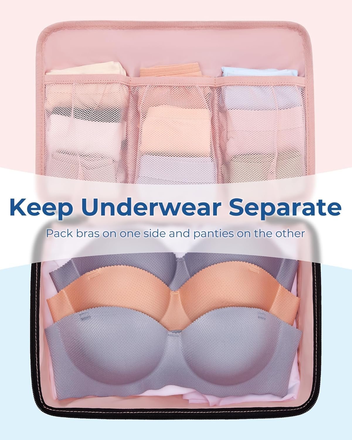 BAGSMART Compression Packing Cubes, 6 PCS Packing Cubes for Suitcases, Travel Bags Organizer for Luggage, Lightweight Packing Cube for Travel Essentials - Image 6