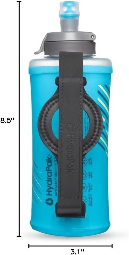 HydraPak SkyFlask Speed - Collapsible Handheld Running Water Bottle (350ml, 500ml, 500ml Insulated) - Adjustable Strap, Lightweight, Spill-Proof Cap | Collapsible, Handheld, Running, Adjustable Strap, Lightweight, Spill-Proof Cap - Image 6