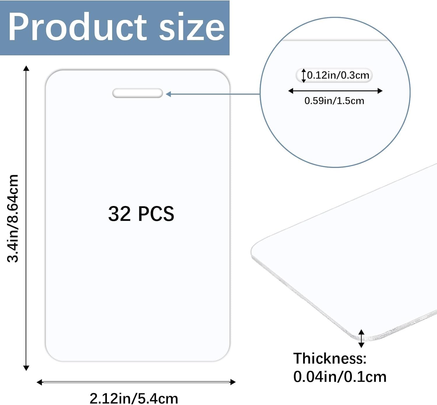 32pcs Sublimation id Badge Blanks Luggage tag Aluminum Double Sided id Cards Name Tags Metal Keychain Sublimation Blanks Bulk Products Items - Image 2