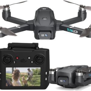 Drones with Camera for Adults 4K, GPS Drone with 4.5” LCD Screen Controller Follow Me Auto Return 5G Long Range Transmission Foldable FPV Drone for Beginners Under 249g