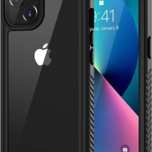 Lanhiem for iPhone 13 Case, IP68 Waterproof Dustproof Shockproof Cases with Built-in Screen Protector, Full Body Sealed Protective Front and Back Cover for iPhone 13, 6.1 inch (Black)