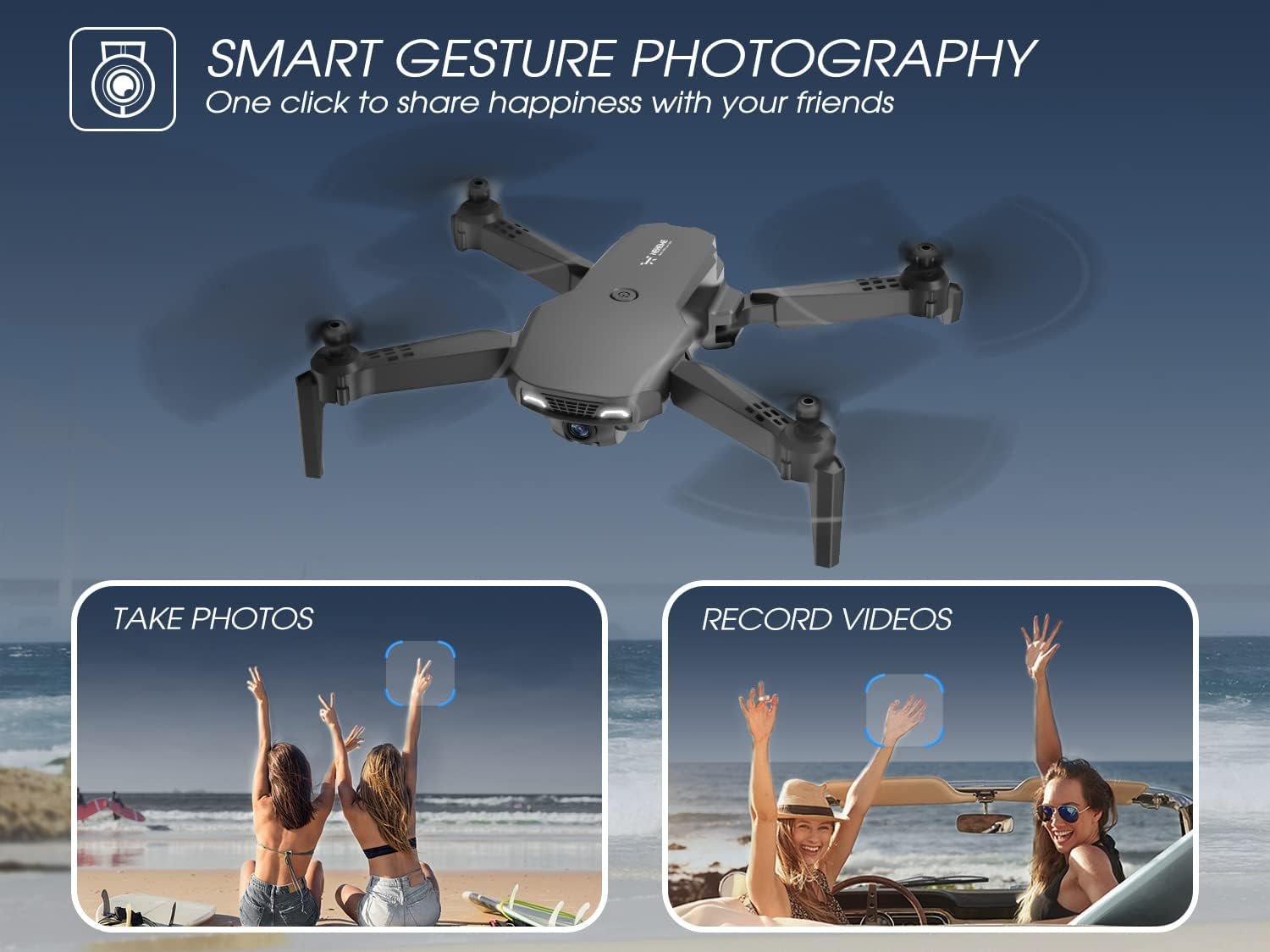 NEHEME NH525 Foldable Drones with 1080P HD Camera for Adults, RC Quadcopter WiFi FPV Live Video, Altitude Hold, Headless Mode, One Key Take Off Kids or Beginners 2 Batteries, Upgraded Version - Image 5