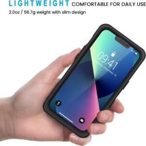 Lanhiem for iPhone 13 Case, IP68 Waterproof Dustproof Shockproof Cases with Built-in Screen Protector, Full Body Sealed Protective Front and Back Cover for iPhone 13, 6.1 inch (Black)
