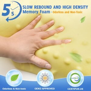 Cervical Neck Pillows with Memory Foam – Neck Pillows for Pain Relief Contour Memory Foam Pillows Ergonomic Neck Support – Adjustable Orthopedic Bed Pillows with Breathable Pillowcase for Sleeping