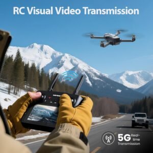 Drones with Camera for Adults 4K, WF33 GPS Foldable FPV Drone with 4.5″ LCD Screen on Controller, Under 249g, Brushless Motor, Return Home, 5G Transmission, 40 Mins Flight Time, 8GB Card