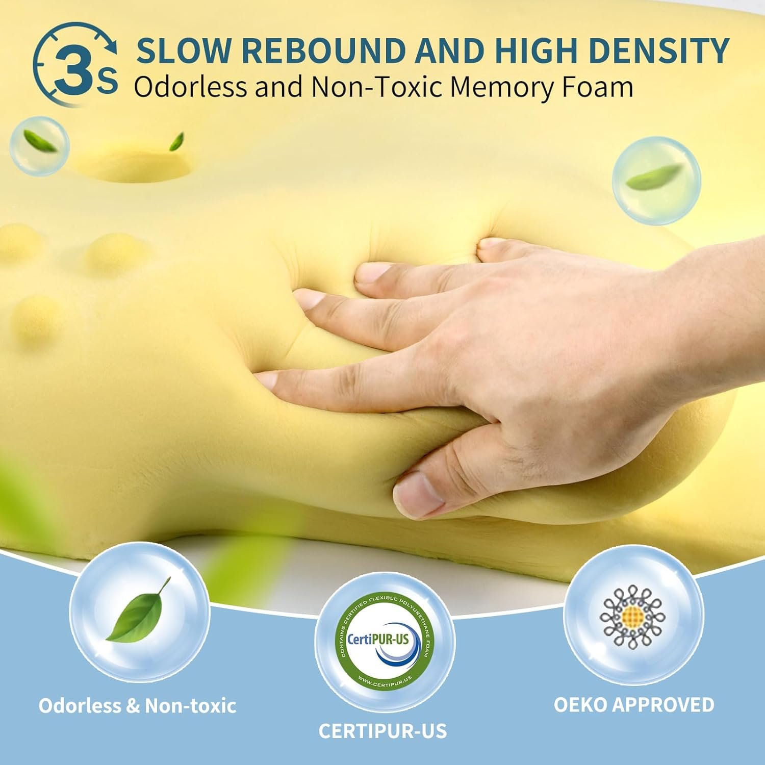 Cervical Neck Pillow for Pain Relief - Ergonomic Memory Foam Pillows for Sleeping, Cooling Side Sleeper Pillow for Neck Support, Contour Orthopedic Bed Pillow for Sleepers - Image 6