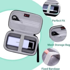 XANAD Carrying Case for Anker 737 USB-C Portable Charger Power Bank, Port Portable Charger with 140W Output Travel Storage Holder Black+Grey