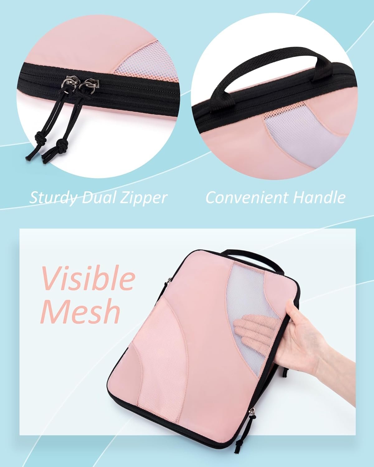 BAGSMART Compression Packing Cubes, 6 Set/4 Set/2 Set Travel Packing Cubes for Carry on Suitcases, Compression Suitcase Organizers Bag Set & Travel Cubes for Luggage, Lightweight Packing Organizers - Image 6