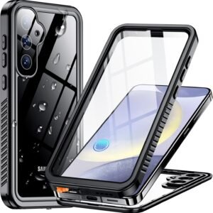 Temdan Designed for Samsung Galaxy S24 Case,Waterproof Built-in Lens & Screen Protector [Full Body Shockproof][Military Drop Proof][IP68 Underwater] Phone Case for Galaxy S24 5G-Black (2024)