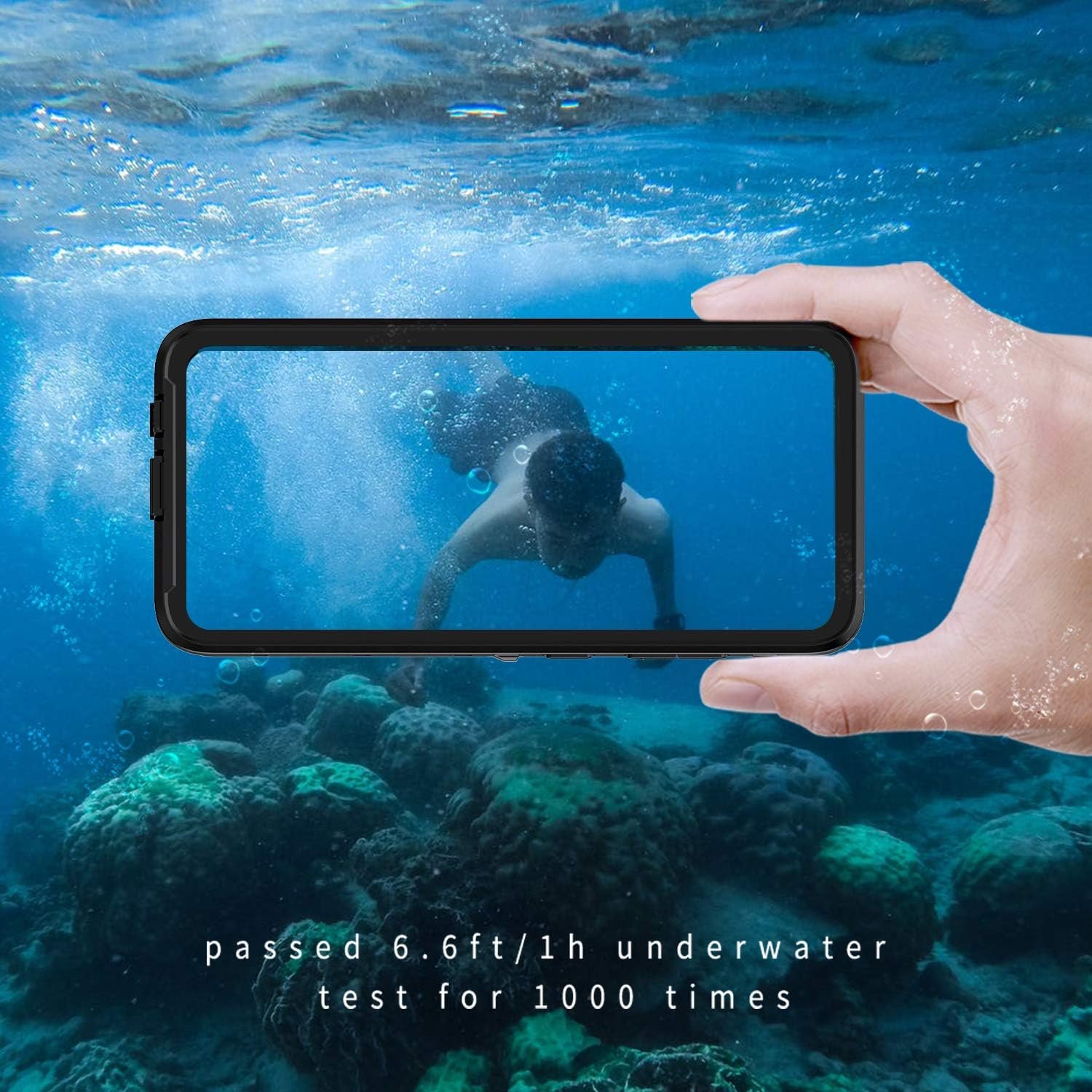 Lanhiem for Samsung Galaxy A51 Case, IP68 Waterproof Dustproof with Built-in Screen Protector, Heavy Duty Full Body Protective Phone Case for Galaxy A51 4G, Black - Image 4
