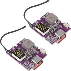 2pcs 22.5W Power Bank Bidirectional Fast Charging Mobile Power Module Circuit Board with Digital/Light Type-C USB Suppor PD/QC3.0 2.0（ C and A Port Digital）