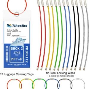 Cruise Luggage Tags, Cruise Essentials Holders for Cruise Travel 12 Pack for NCL, Princess, Carnival, Royal Caribbean – Cruise Essentials