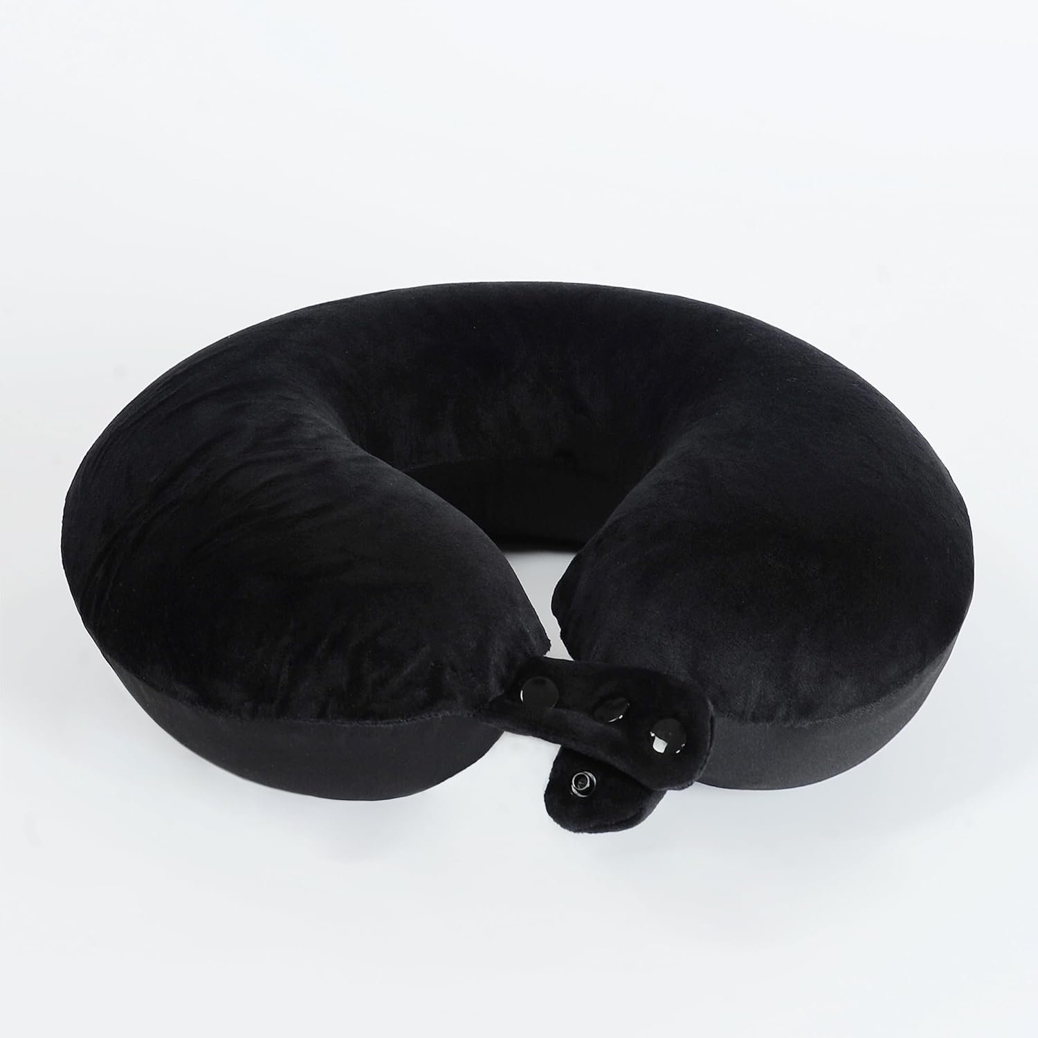Travel Neck Pillow, Top Memory Foam Pillow for Head Support, Ideal for Airplanes, Cars, and Home Recliners, Adjustable and Soft (Black) - Image 2