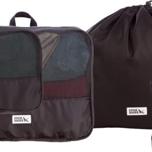 Eddie Bauer 5 Set Packing Organizer Cubes for Suitcases, Travel Essentials for Carry on, Lugagge Oganizer Bags Set Accessories, Black