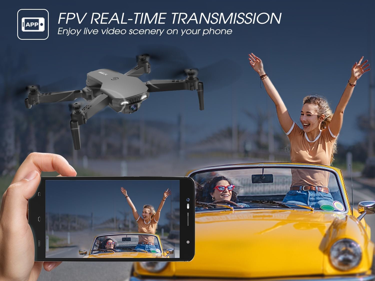 NEHEME NH525 Foldable Drones with 1080P HD Camera for Adults, RC Quadcopter WiFi FPV Live Video, Altitude Hold, Headless Mode, One Key Take Off Kids or Beginners 2 Batteries, Upgraded Version - Image 3