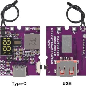 2pcs 22.5W Power Bank Bidirectional Fast Charging Mobile Power Module Circuit Board with Digital/Light Type-C USB Suppor PD/QC3.0 2.0（ C and A Port Digital）