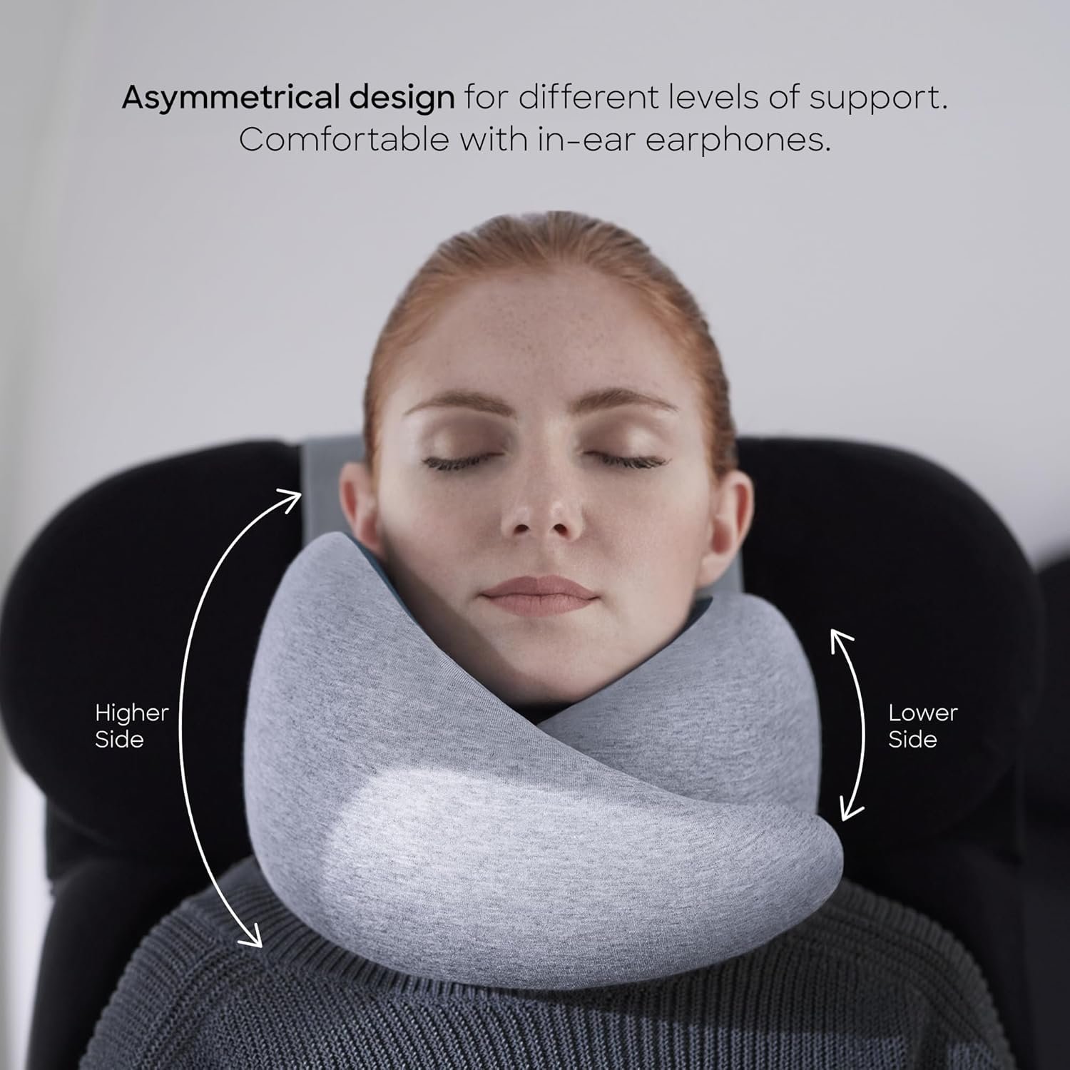 Ostrichpillow Go Neck Pillow, Travel Pillows for Airplanes, Premium Memory Foam Travel Pillow, 360º Ergonomic Design, Asymmetrical Sides, Travel Bag Included, Washable Modal Cover - Image 2