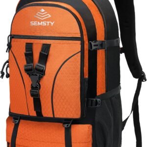 SEMSTY 40L/50L Expandable Hiking Backpack for Men and Women, Travel Camping Backpack Flight Approved