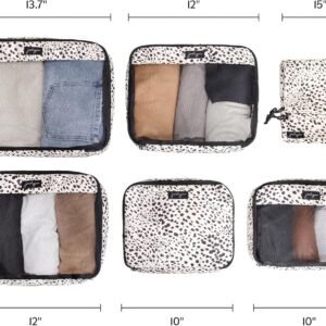 Jadyn Packing Cubes for Travel, 6-Piece Large Packing Cube Organizer Set for Suitcase, Duffel Bag, Luggage, Multiple Sizes Travel Essentials (Cheetah Spot)