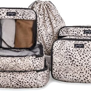 Jadyn Packing Cubes for Travel, 6-Piece Large Packing Cube Organizer Set for Suitcase, Duffel Bag, Luggage, Multiple Sizes Travel Essentials (Cheetah Spot)