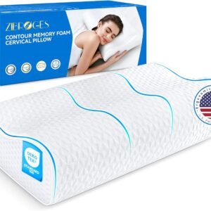 Cervical Neck Pillow for Pain Relief- Queen Size Cooling Pillow for Sleeping, Memory Foam Pillows for Neck Shoulder, Ergonomic Adjustable Contour Bed Pillow for Side, Stomach & Back Sleepers