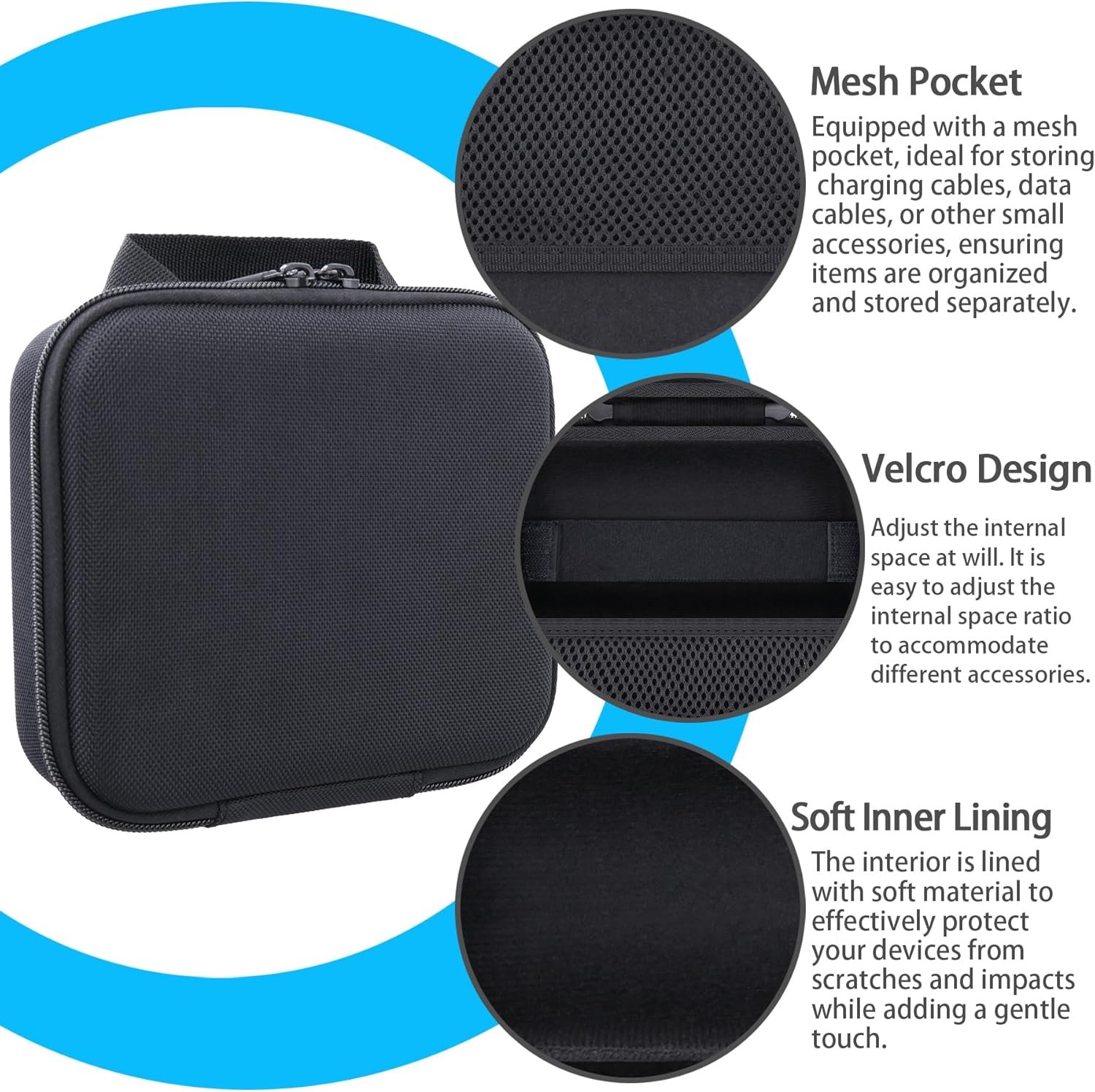 co2CREA for Anker 25,000mAh 165W / Prime 26,250mAh Power Bank and Laptop 140W USB-C Charger, Hard Travel Case Compatible with 25K Power Bank A1695, Case Only (Black Case) - Image 8