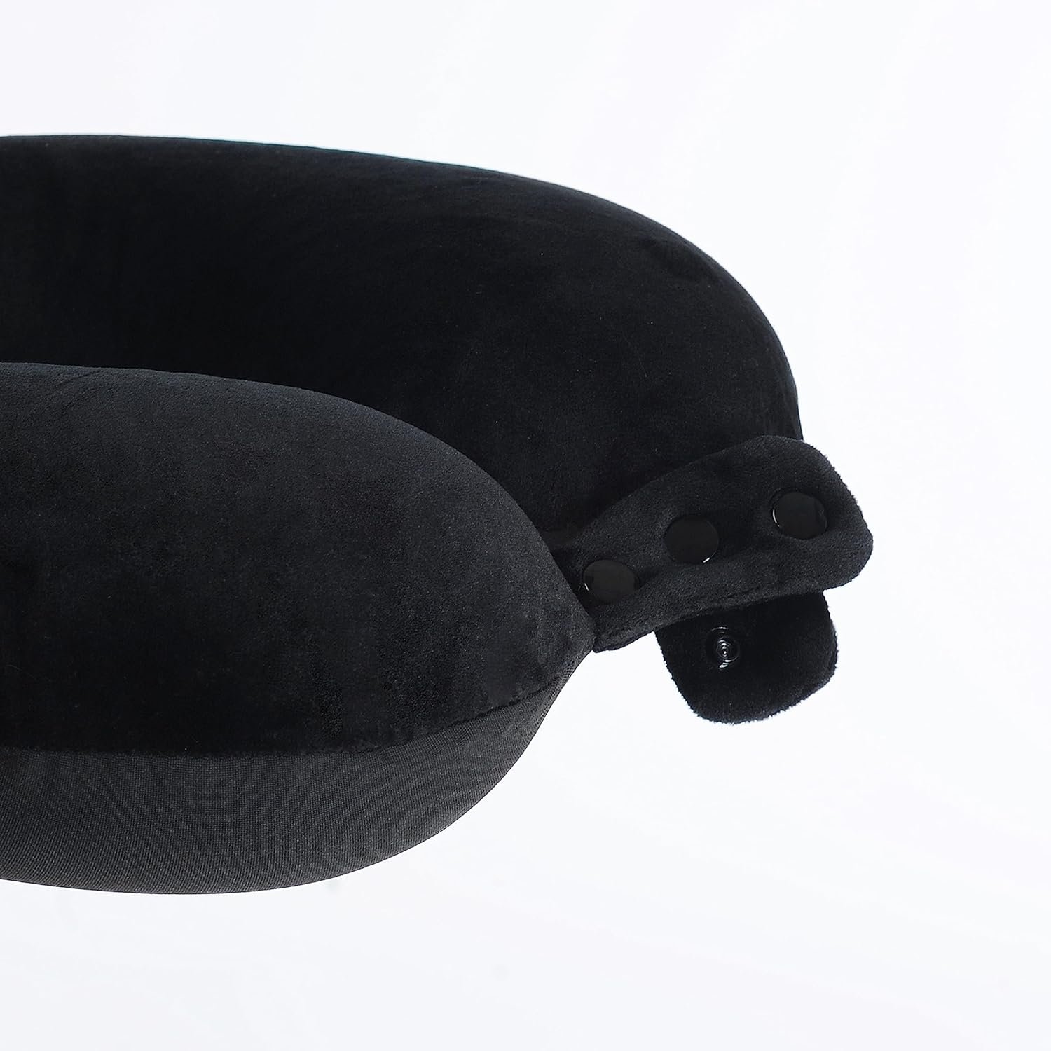 Travel Neck Pillow, Top Memory Foam Pillow for Head Support, Ideal for Airplanes, Cars, and Home Recliners, Adjustable and Soft (Black) - Image 5