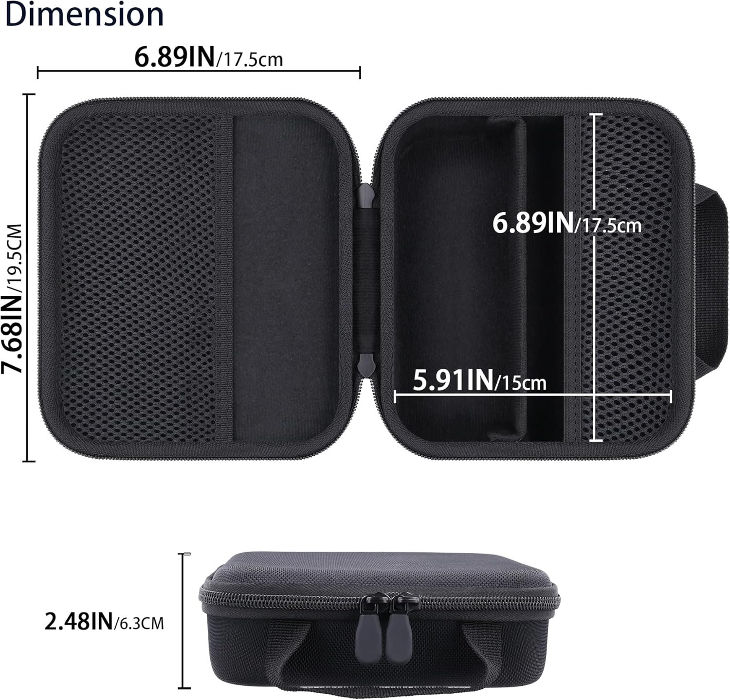 co2CREA for Anker 25,000mAh 165W / Prime 26,250mAh Power Bank and Laptop 140W USB-C Charger, Hard Travel Case Compatible with 25K Power Bank A1695, Case Only (Black Case) - Image 6