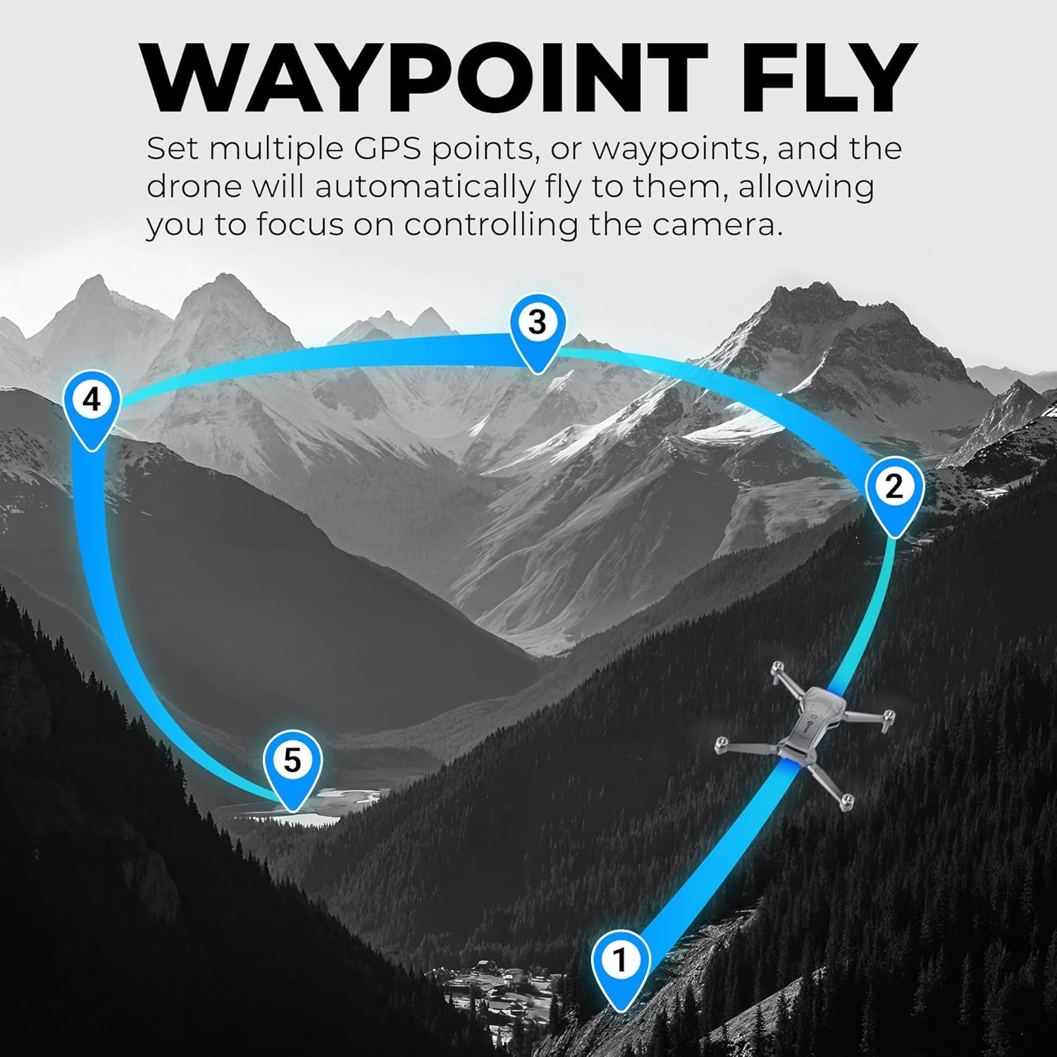 Contixo F23 GPS Drone With Camera, 46 Min Flight Time, 4.5" Screen Remote, Follow Me, Waypoints, 5GHz FPV Transmission, Return to Home, Hand Gestures, Orbit Mode Foldable Drones For Teens & Adults - Image 6