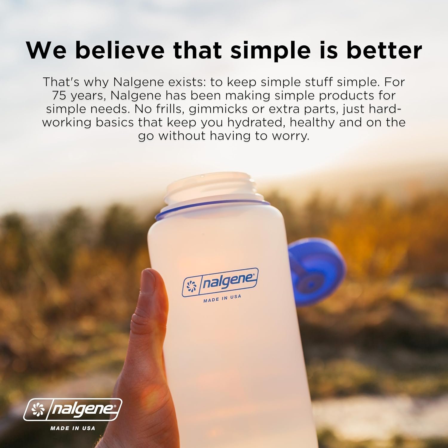 Nalgene Sustain Tritan BPA-Free Water Bottle Made with Material Derived From 50% Plastic Waste (using ISCC certified mass balance), 32 OZ, Wide Mouth - Image 6